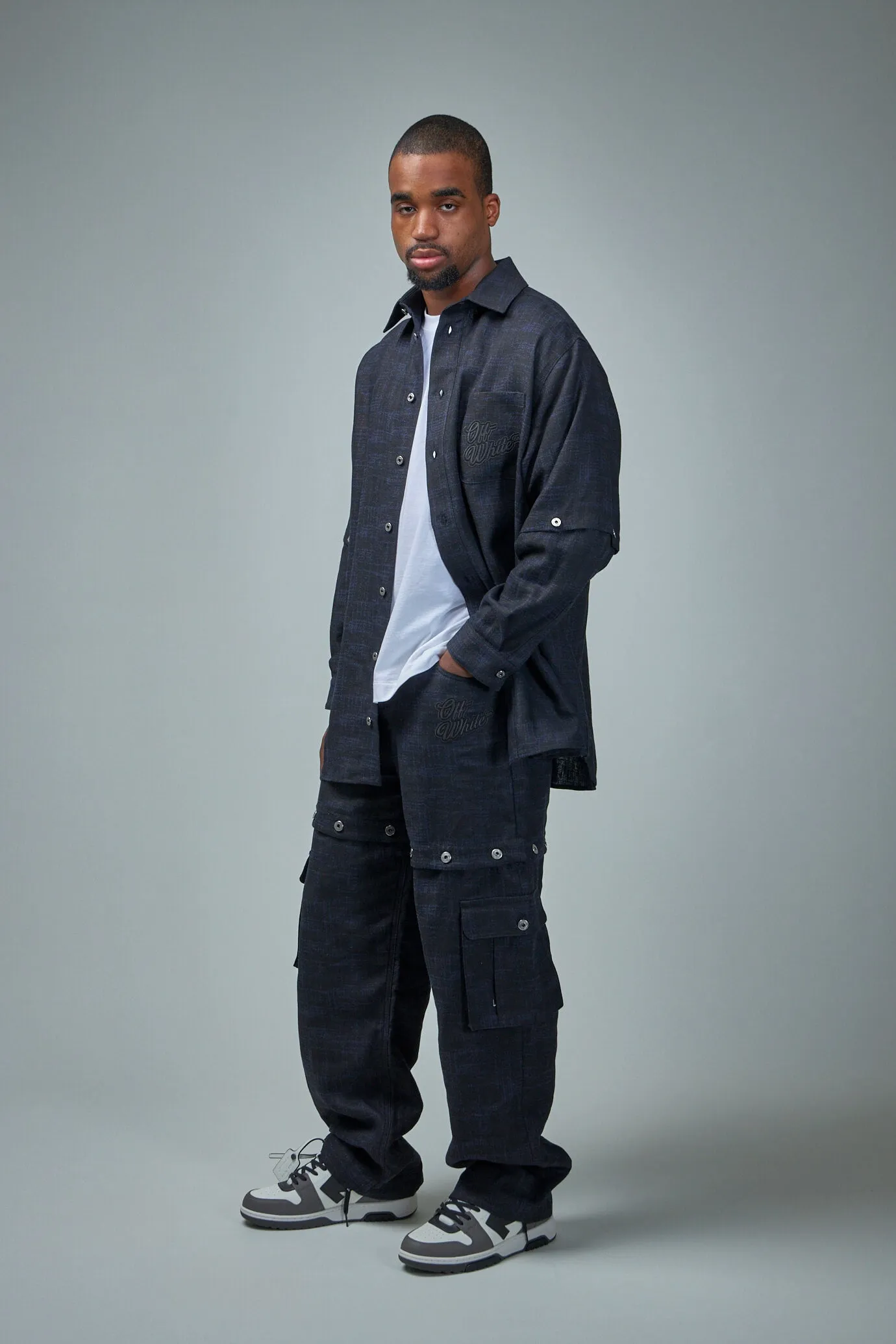 90slogo Linen Baggy Tapered Pants