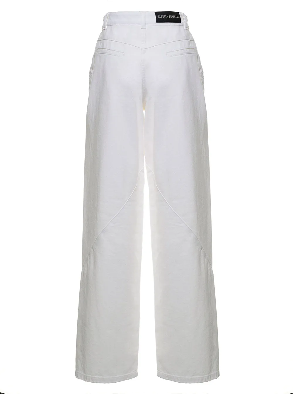 Alberta Ferretti High Waist Straight Leg Trousers