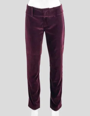 Alice   Olivia Bordeaux Velvet Pants - 2 US