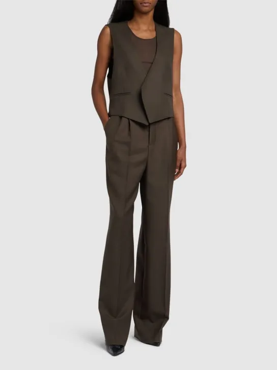 AMI Paris   High waist wool wide pants 