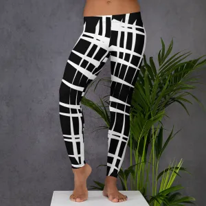 Amila Claws Print White on Black Geometric Design Leggings