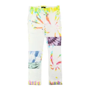 Amiri Tie Dye Art Patch Sweatpants White Multi