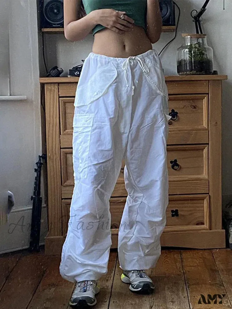 Amy Fashion - Drawstring Baggy Y2K Cargo Pants