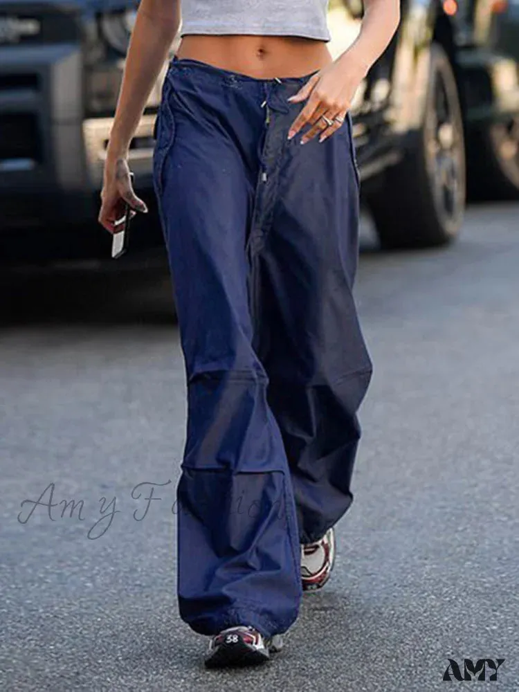 Amy Fashion - Drawstring Baggy Y2K Cargo Pants