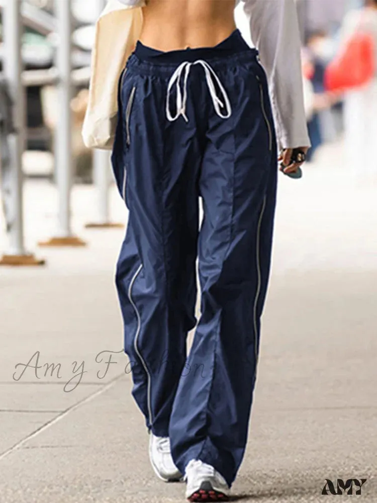 Amy Fashion - Drawstring Baggy Y2K Cargo Pants