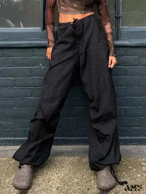 Amy Fashion - Drawstring Baggy Y2K Cargo Pants