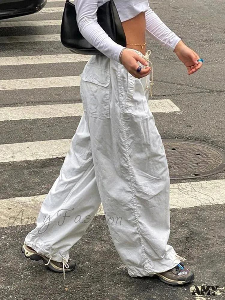 Amy Fashion - Drawstring Baggy Y2K Cargo Pants