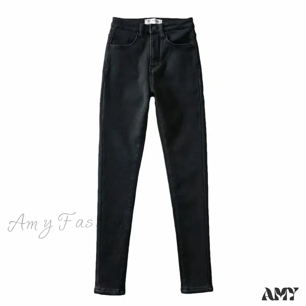 Amy Fashion - England Style Vintage High Waist Skinny Jeans