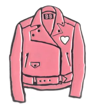 BANANNA BONES PINK LEATHER JACKET ENAMEL PIN