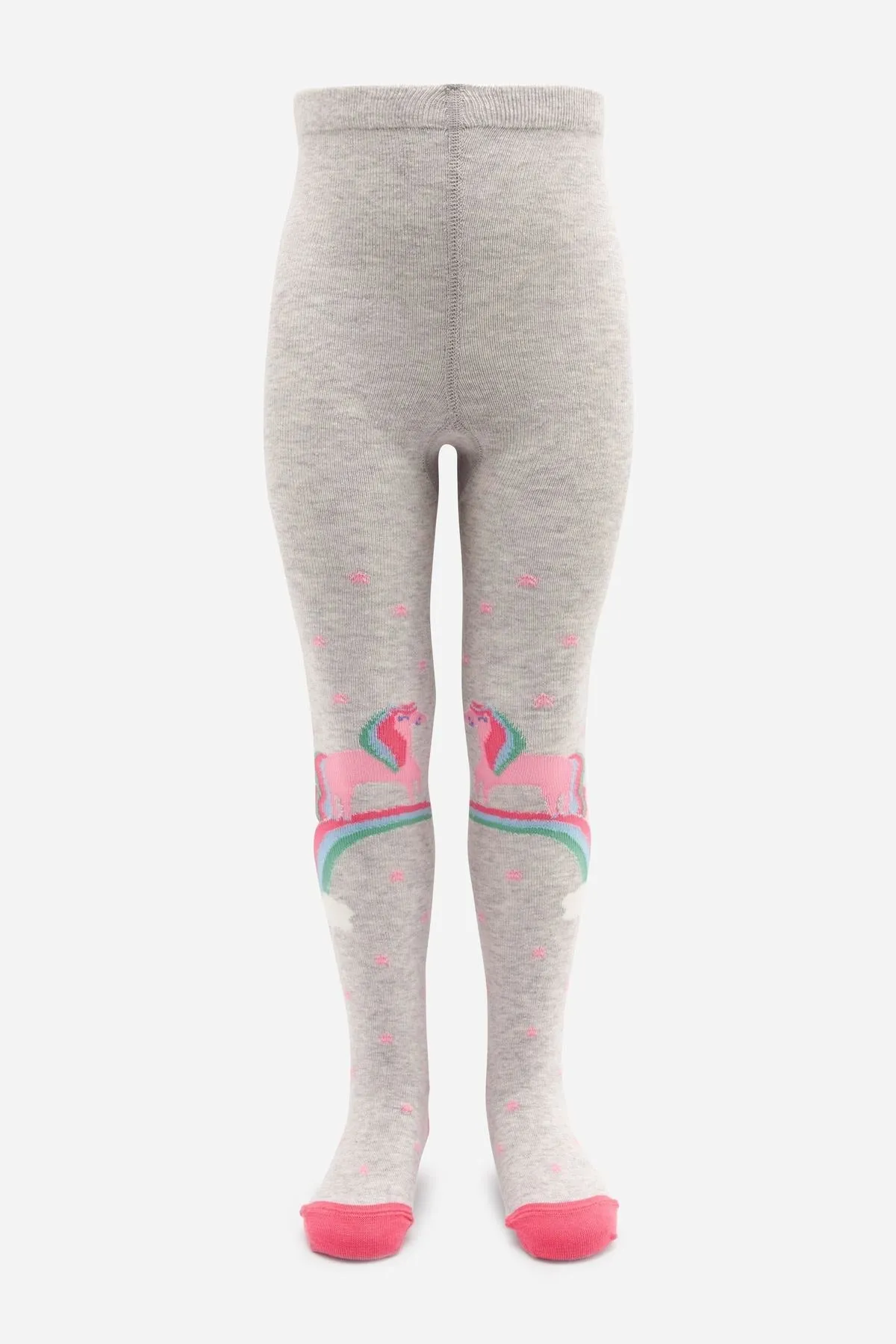 Blue, Pink And Grey 3 Pack Cotton Rich Unicorn Tights