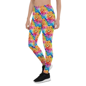 Bright Watercolor Lion Leggings