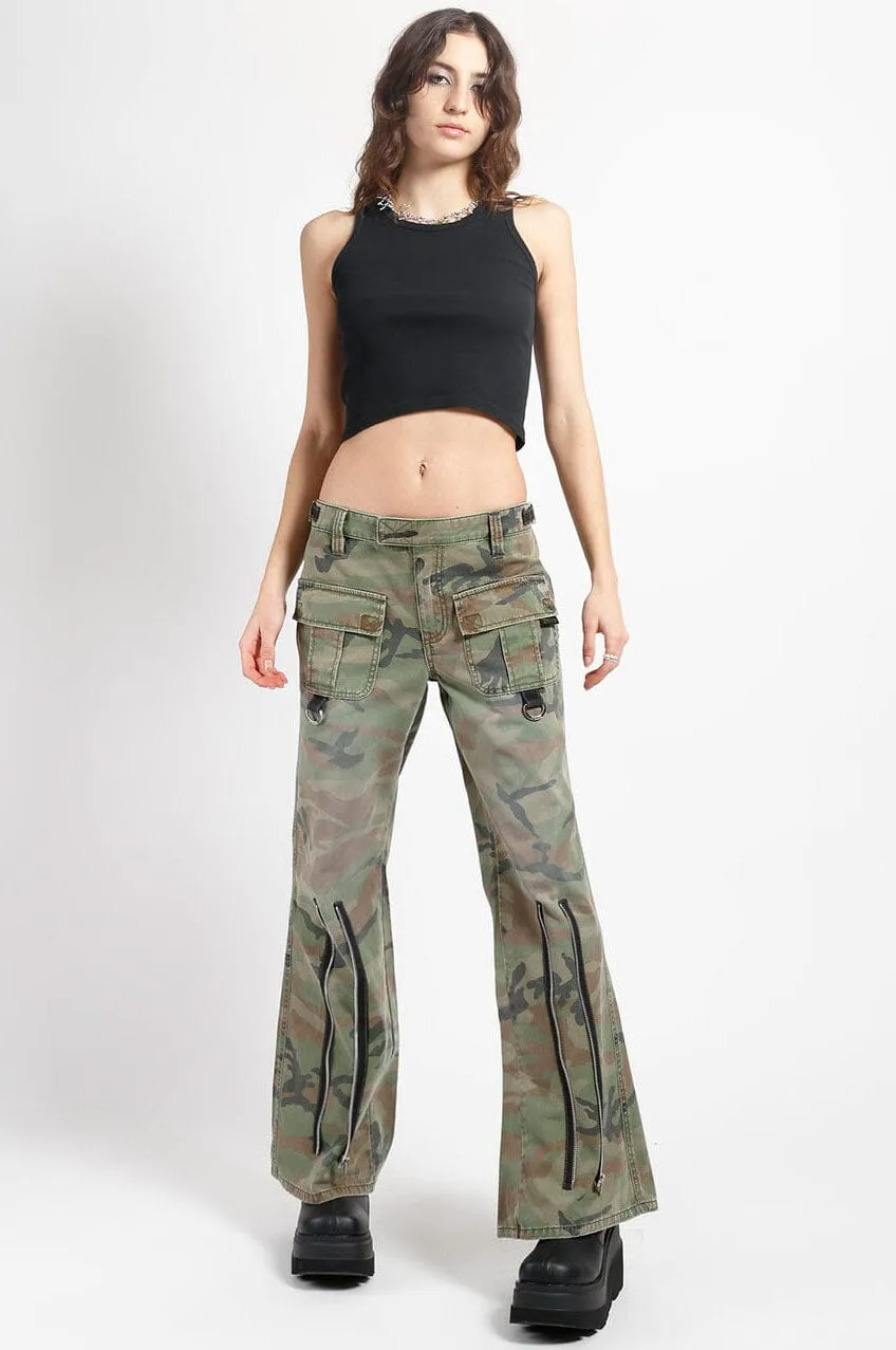 Camo Cargo Flare Pants