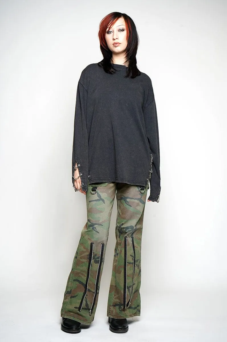 Camo Cargo Flare Pants