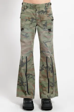 Camo Cargo Flare Pants