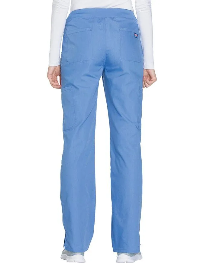 Cherokee Workwear Women's Mid Rise Straight Leg Pull-on Cargo Tall Pant