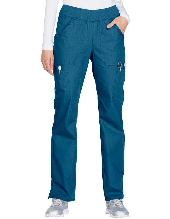Cherokee Workwear Women's Mid Rise Straight Leg Pull-on Cargo Tall Pant