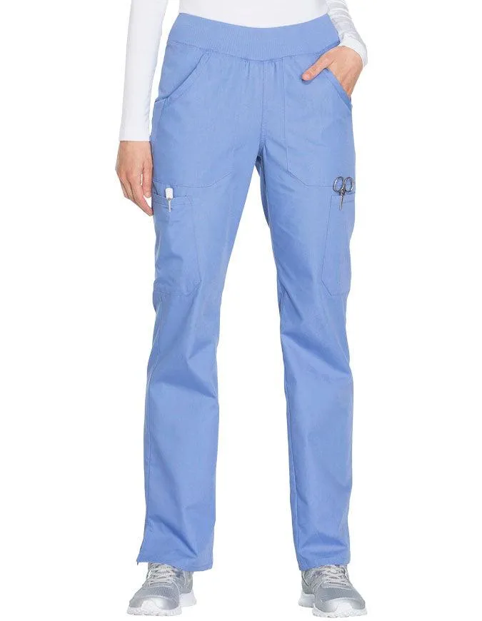 Cherokee Workwear Women's Mid Rise Straight Leg Pull-on Cargo Tall Pant