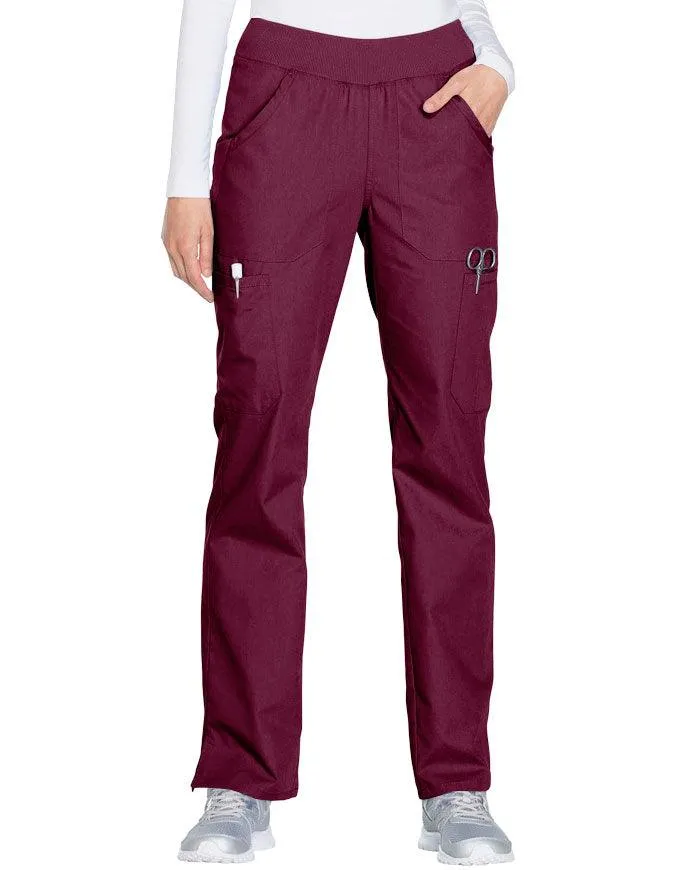 Cherokee Workwear Women's Mid Rise Straight Leg Pull-on Cargo Tall Pant