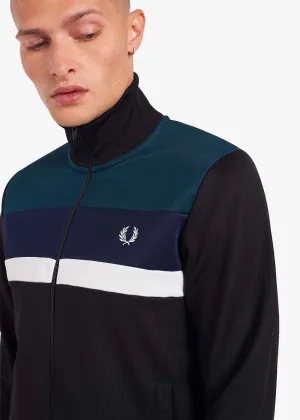 Colourblock track jacket - black