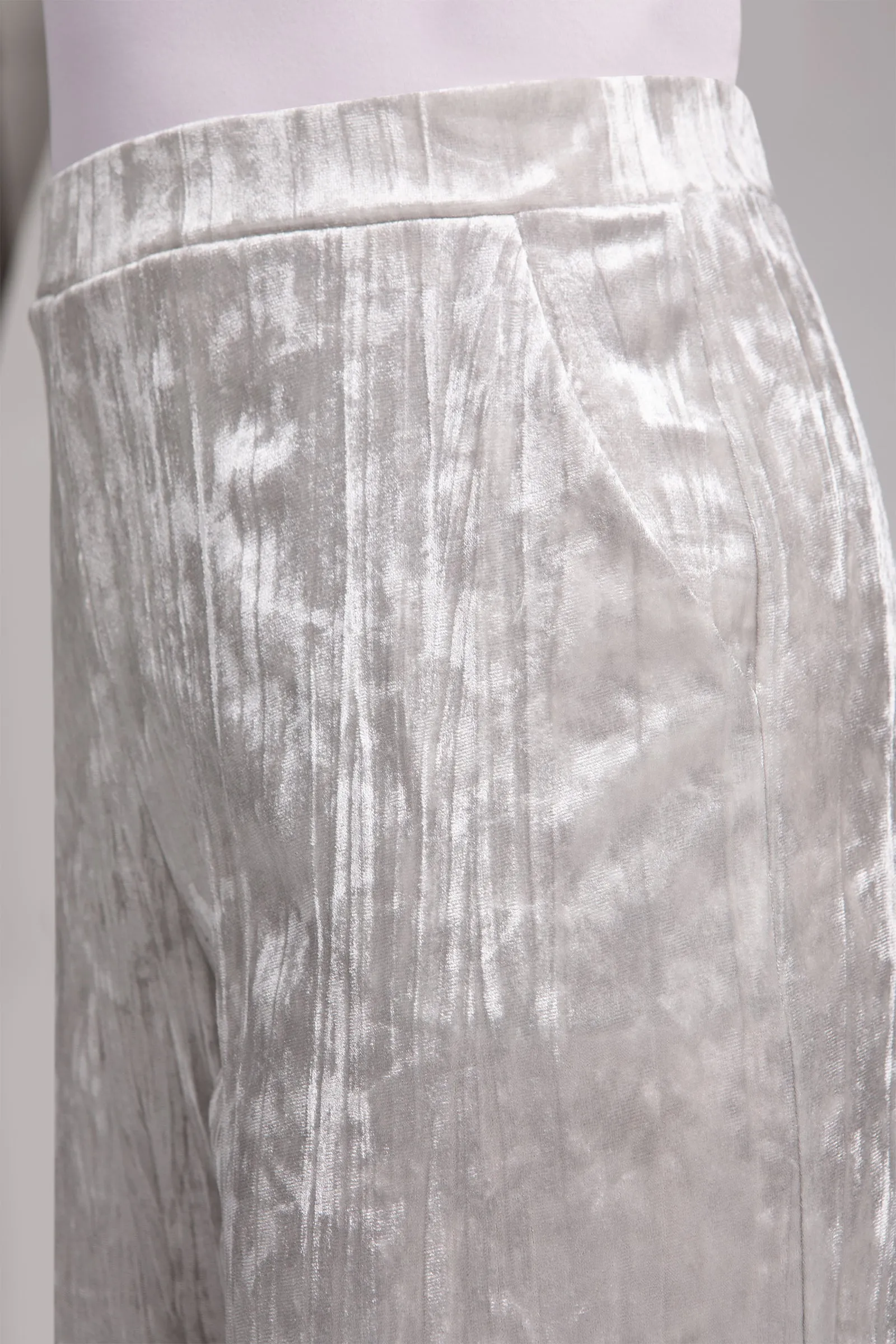 Crinkle Velvet Straight Leg Pant | Cashew