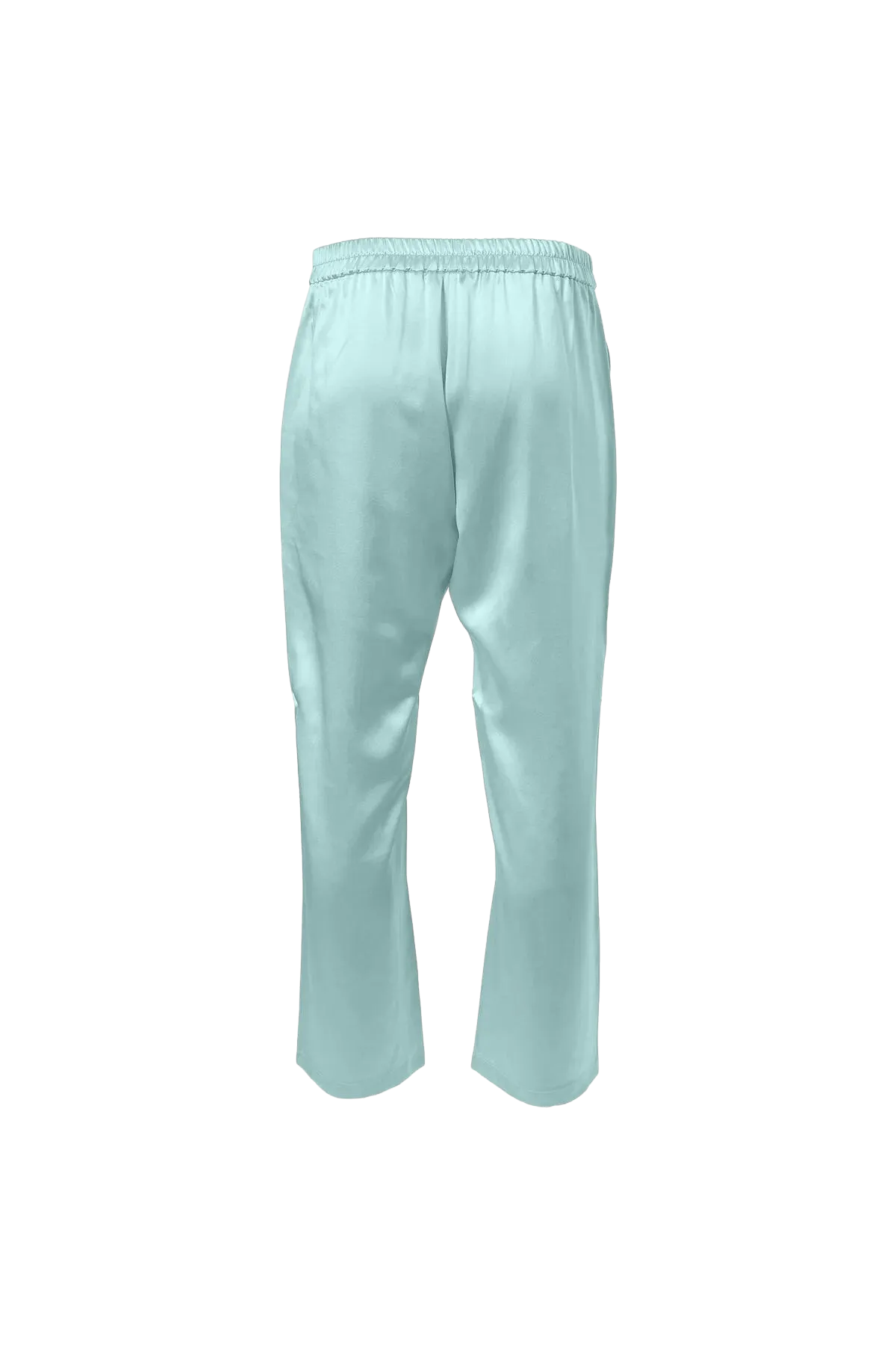 Cropped Silk Pants In Sea Foam