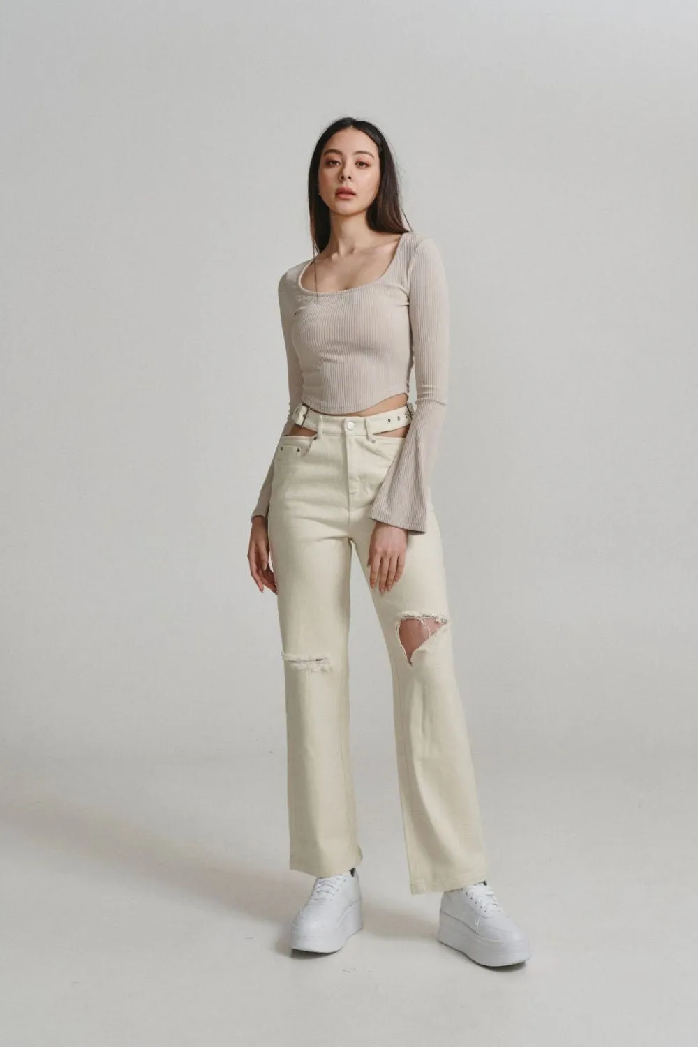 Cut-Out Cargo Pants