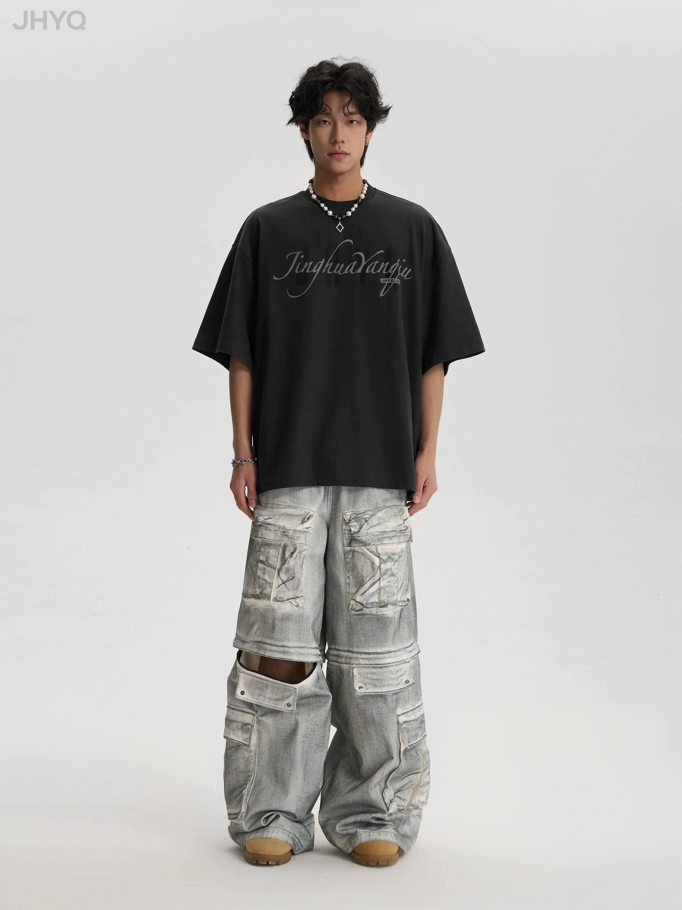 Dirty Dyed Cargo Pants With Removable Pockets