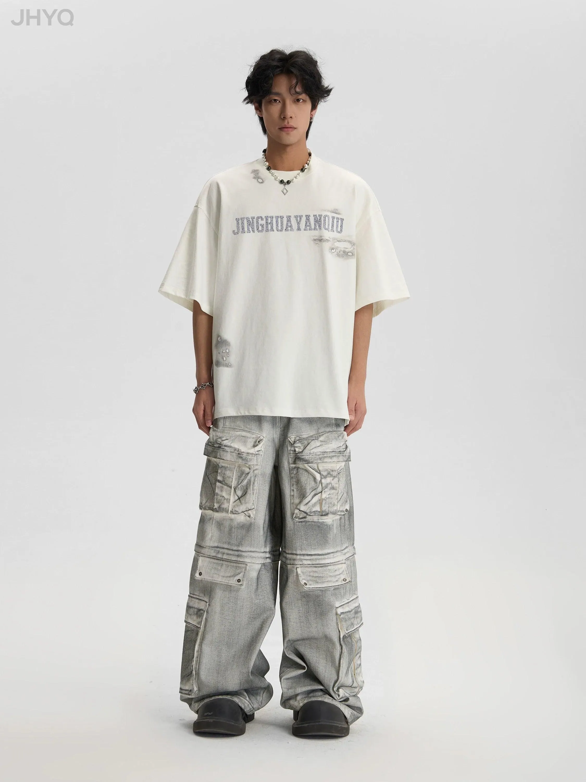Dirty Dyed Cargo Pants With Removable Pockets