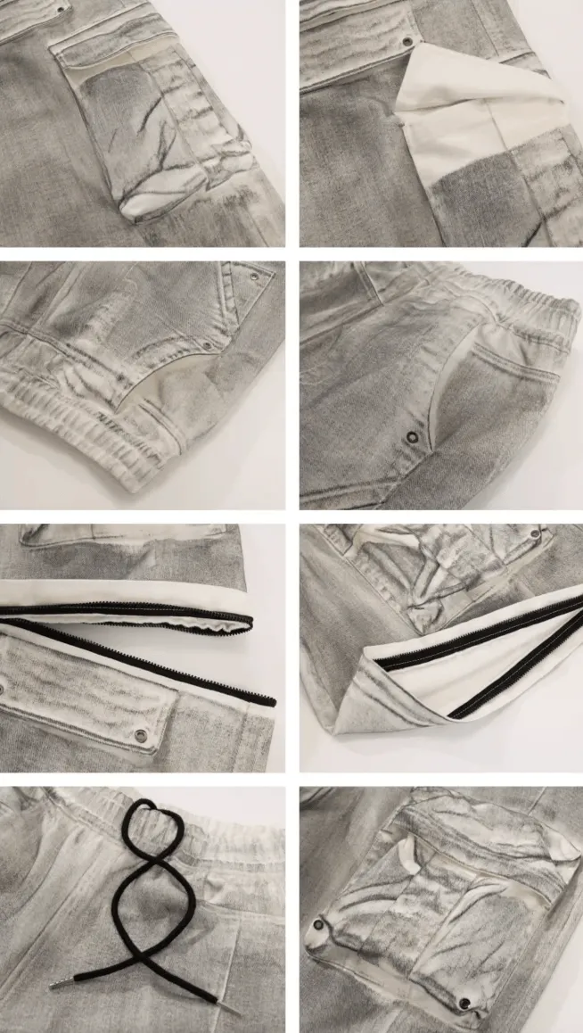 Dirty Dyed Cargo Pants With Removable Pockets