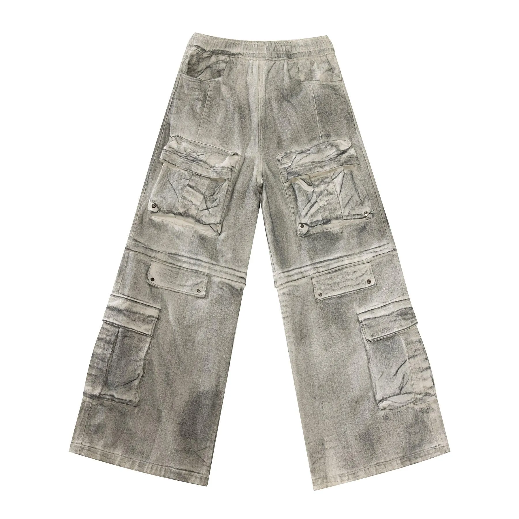 Dirty Dyed Cargo Pants With Removable Pockets