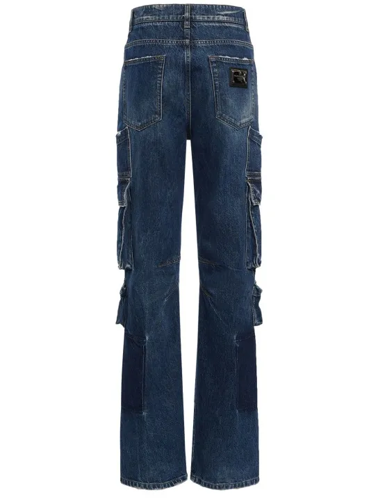Dolce&amp;Gabbana   Distressed cargo jeans w/metal logo 
