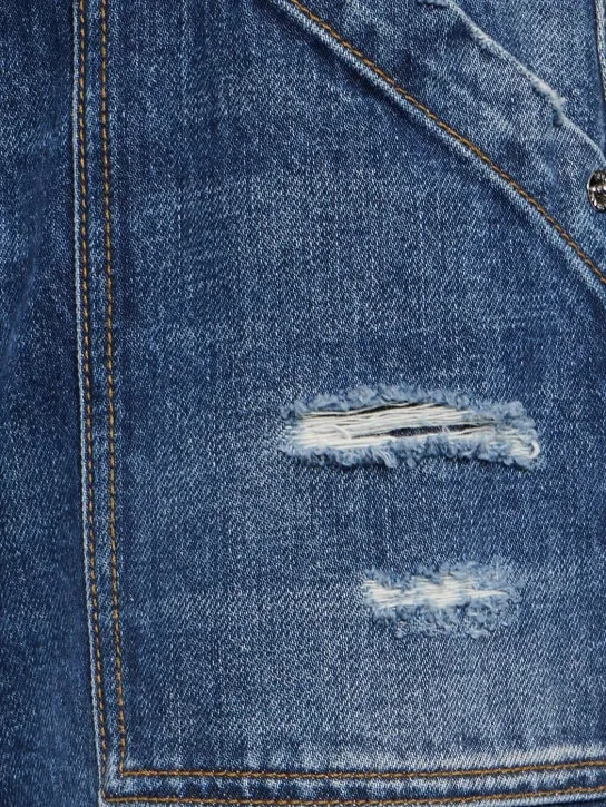 Dolce&amp;Gabbana   Distressed cargo jeans w/metal logo 