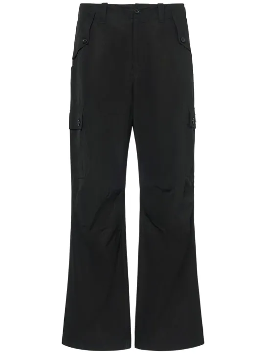 Dolce&amp;Gabbana   Logo plaque cotton poplin cargo pants 