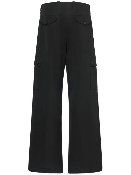 Dolce&amp;Gabbana   Logo plaque cotton poplin cargo pants 