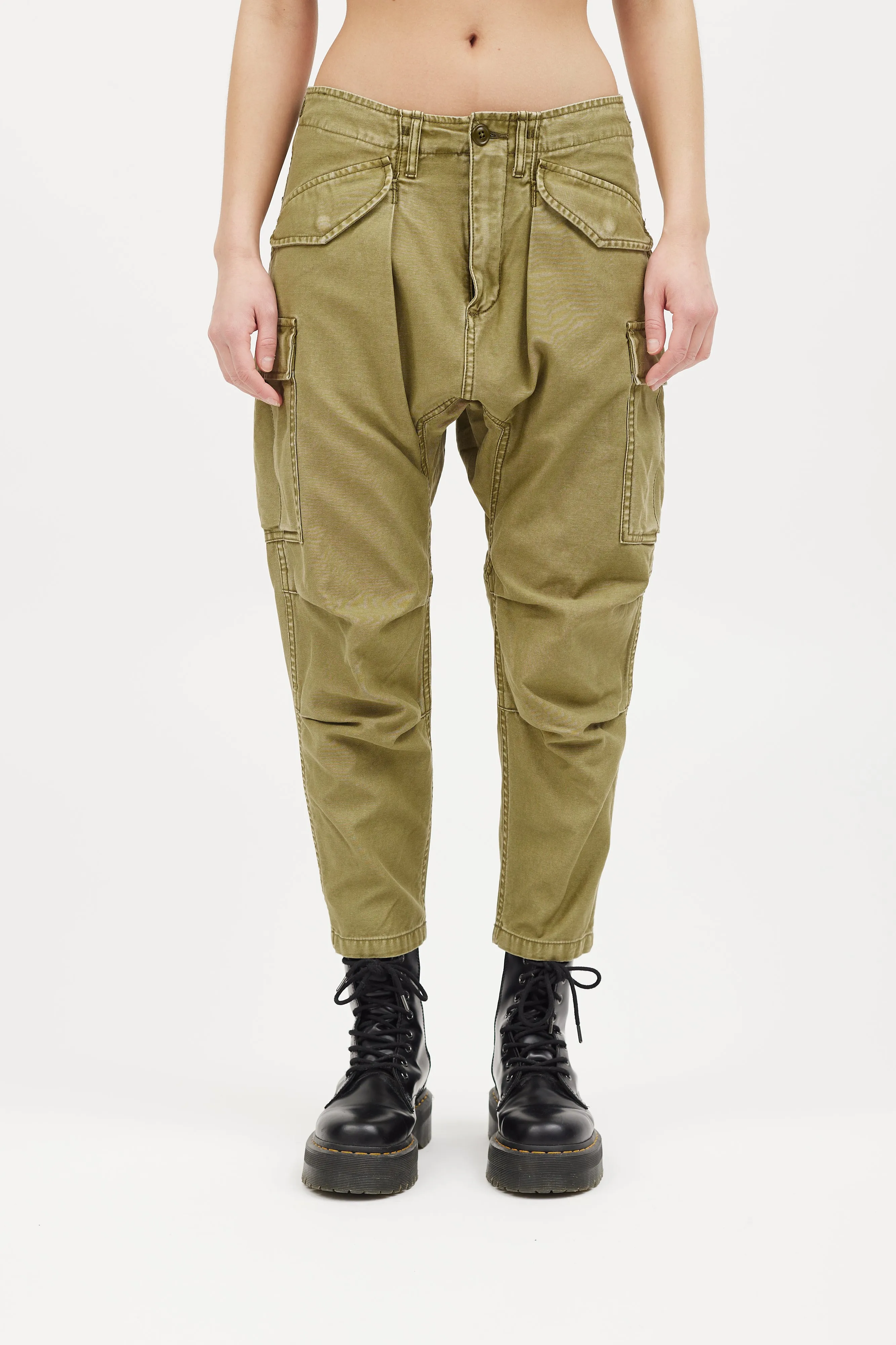 Green Drop Seat Cargo Pant