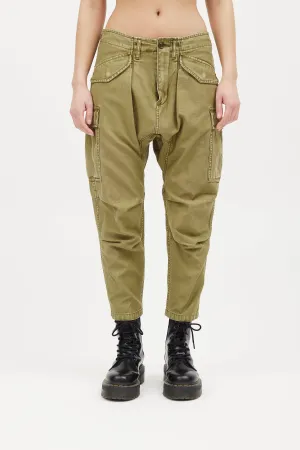Green Drop Seat Cargo Pant