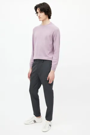 Grey Wool Cargo Trouser