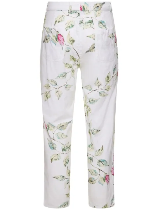 Harago   Floral print cotton pants 