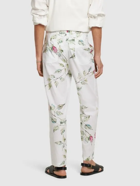 Harago   Floral print cotton pants 