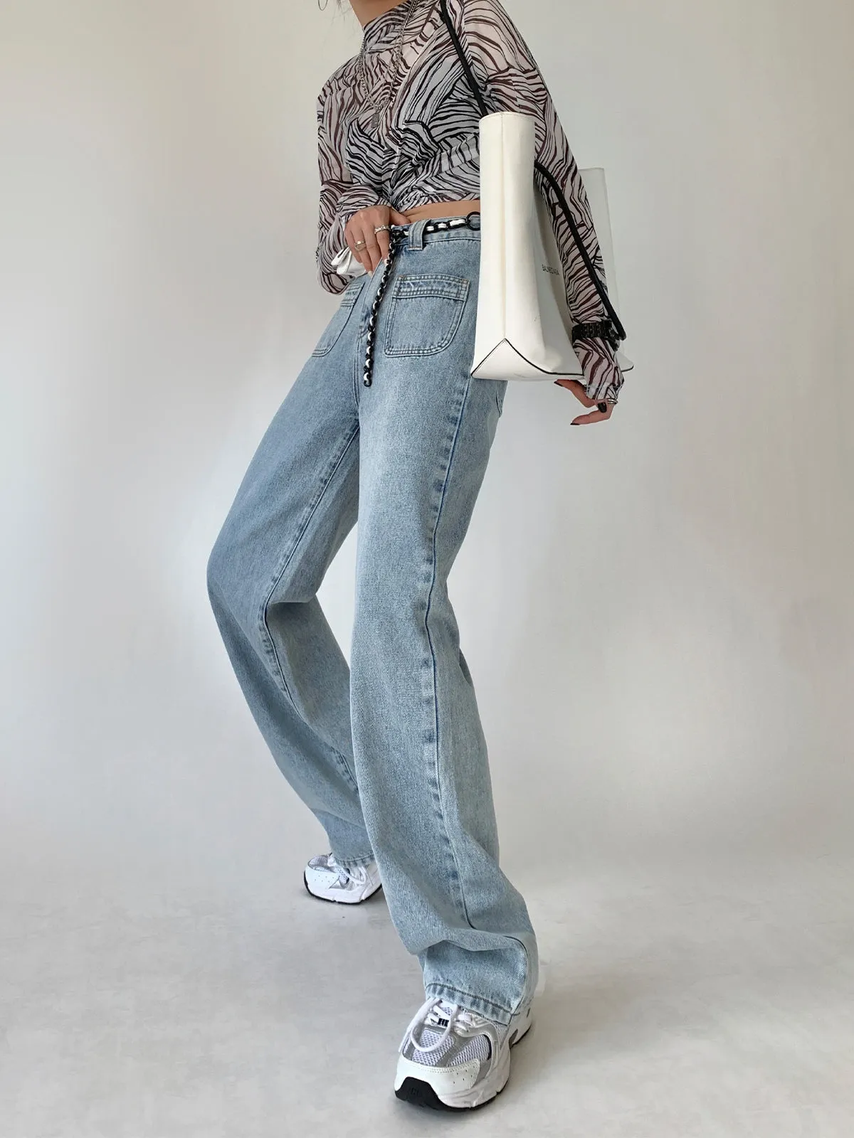 High-Waist Denim Jeans