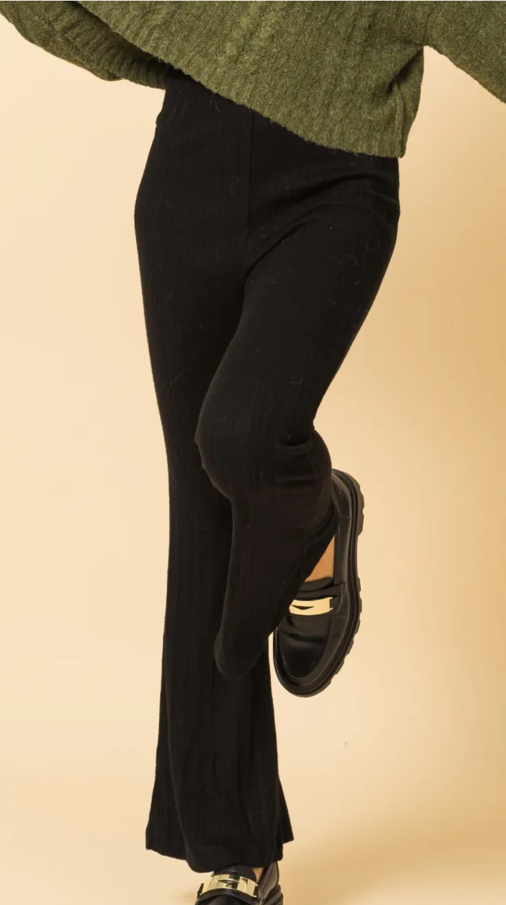 High Waist Knit Flares