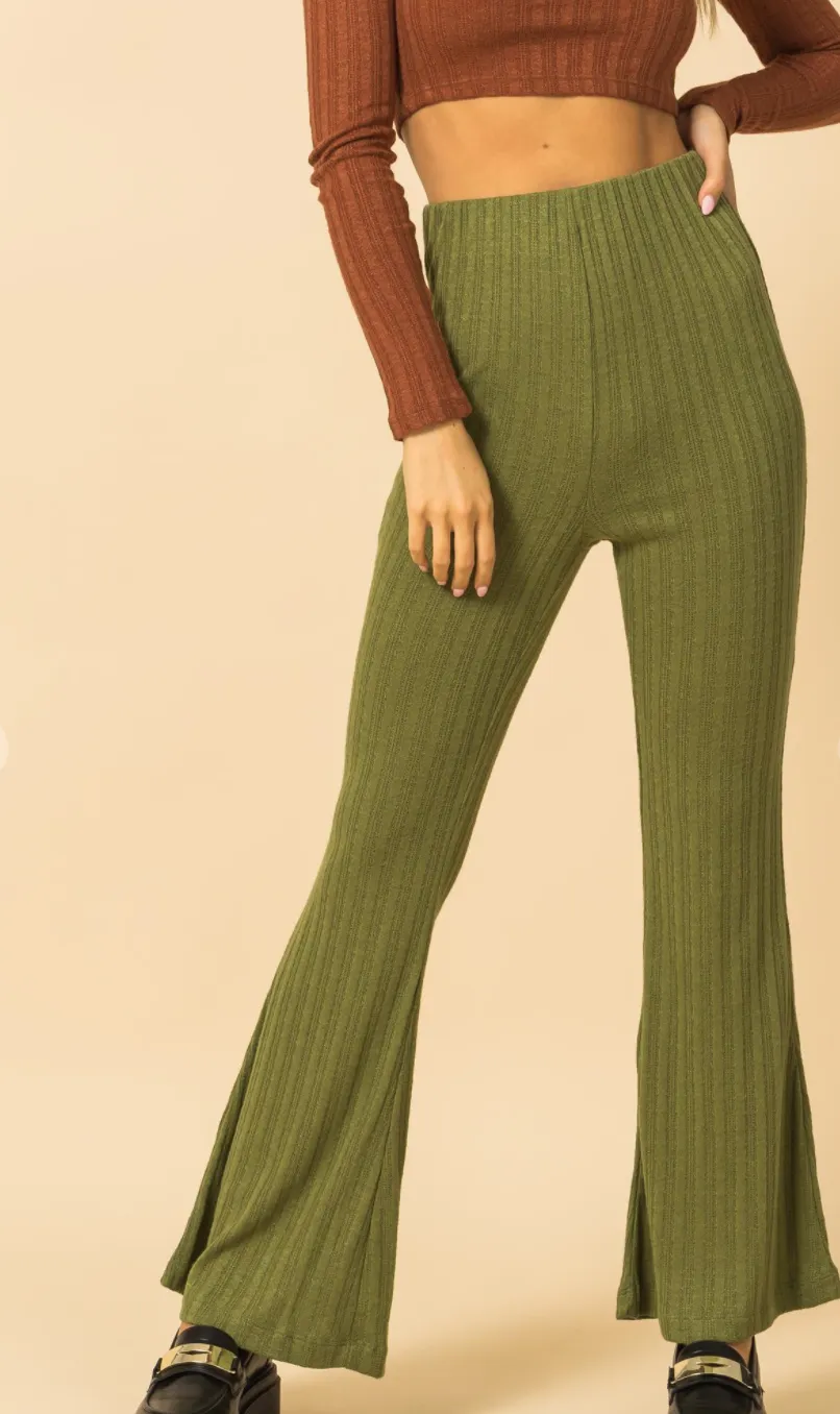 High Waist Knit Flares
