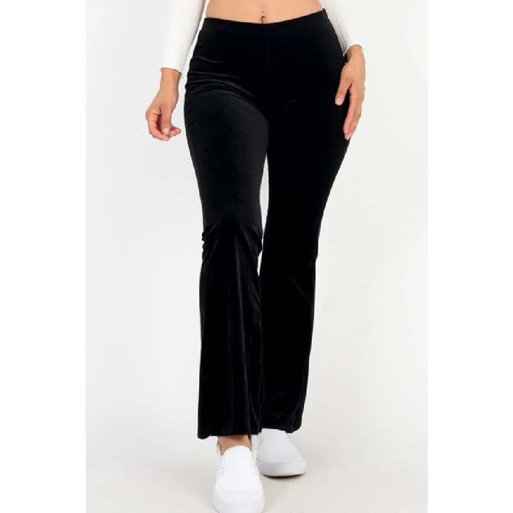High Waist Velour Flare Pants