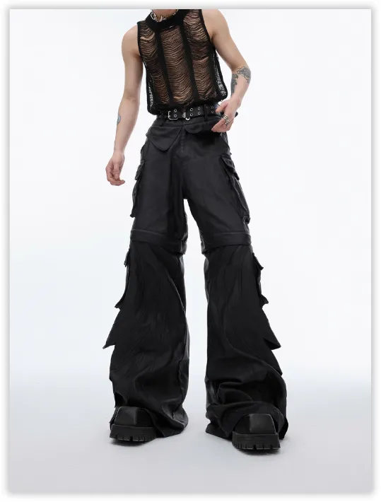 High-Waisted Structured Cargo Pants