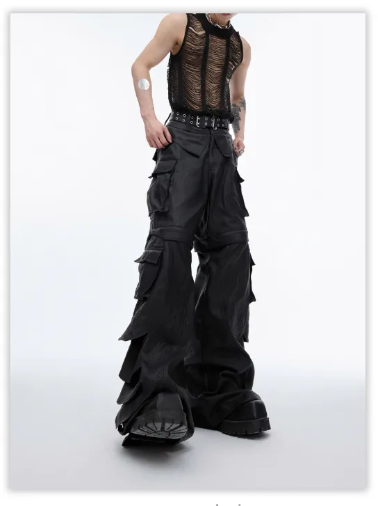 High-Waisted Structured Cargo Pants
