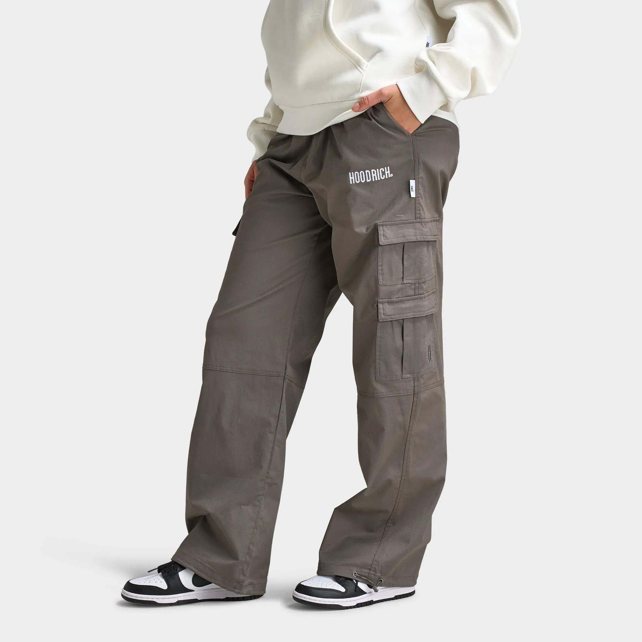 Hoodrich Women's OG Combat Cargo Pants Charcoal Grey / White - Quiet Grey