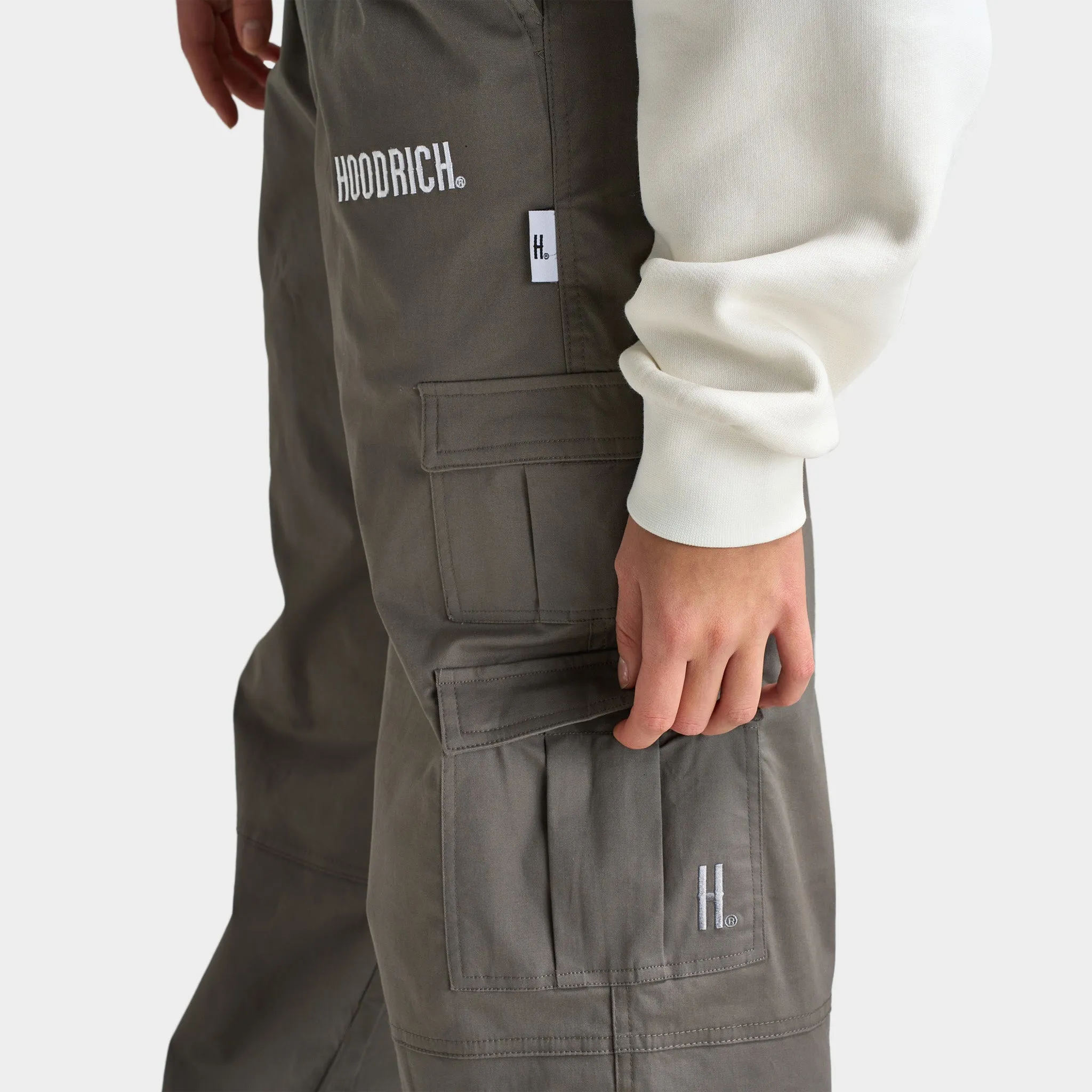 Hoodrich Women's OG Combat Cargo Pants Charcoal Grey / White - Quiet Grey