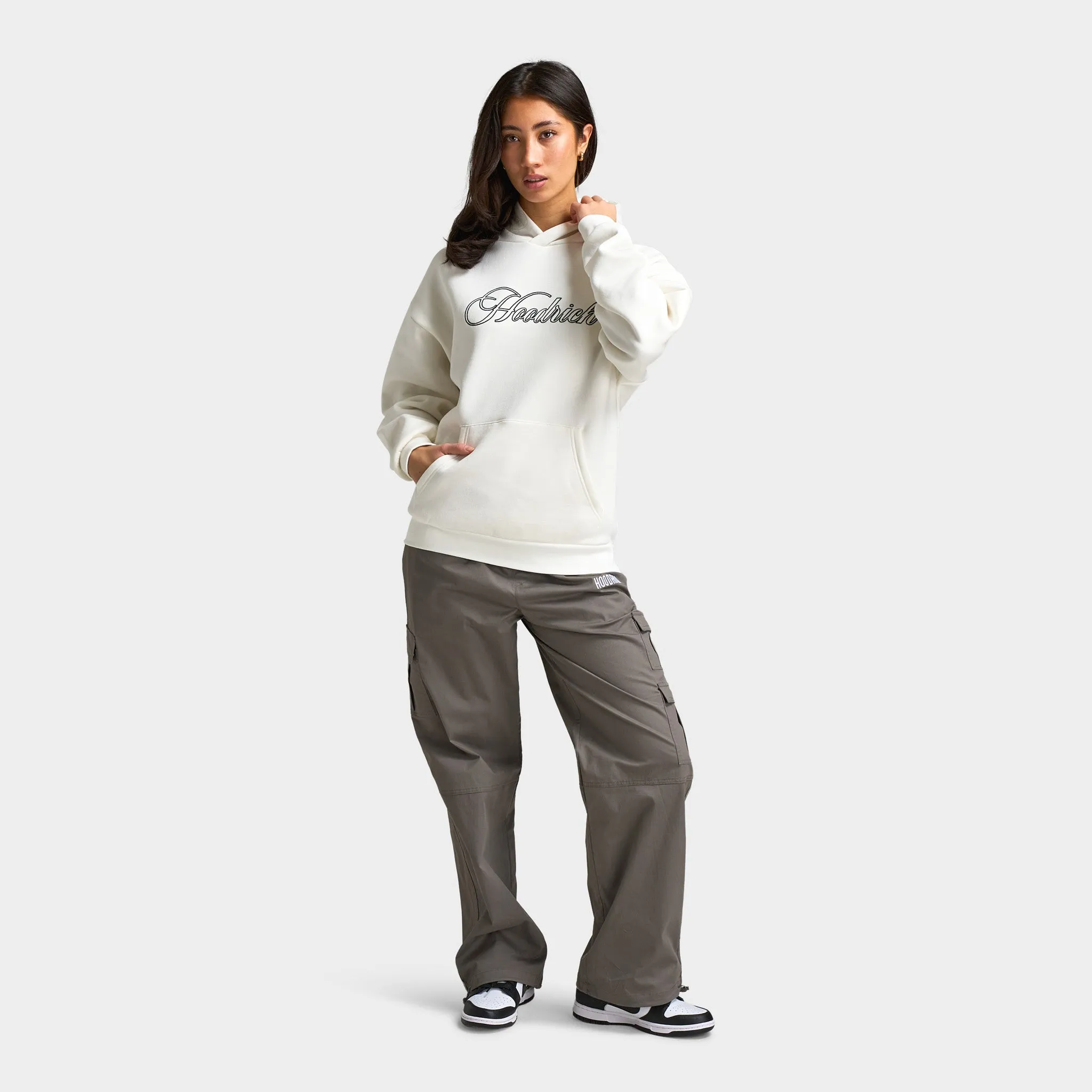Hoodrich Women's OG Combat Cargo Pants Charcoal Grey / White - Quiet Grey