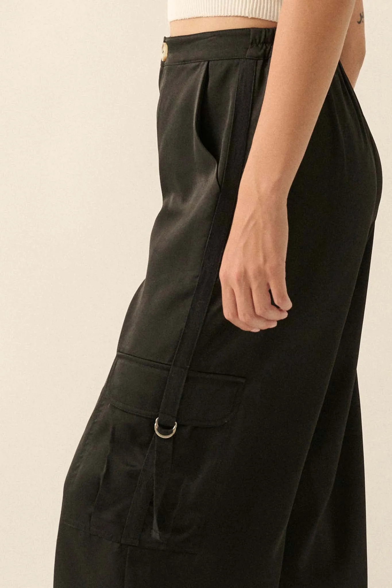 In the Pocket Matte Satin Cargo Pants