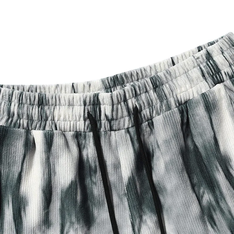 Ink Tie Dye Elastic Waist Straight Jogger Pants
